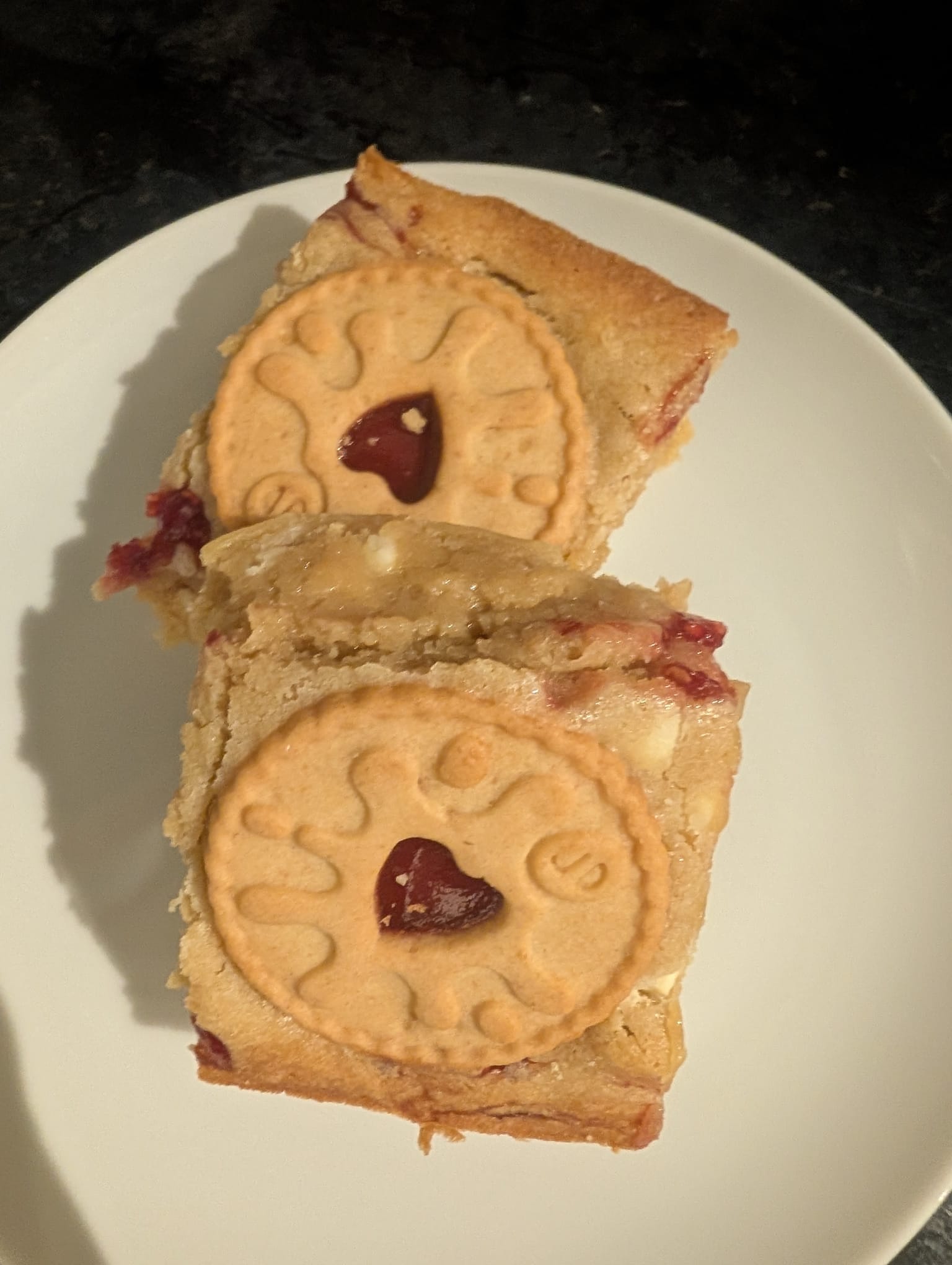 Jam Biscuit Blondies